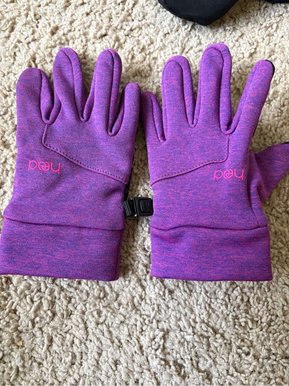 Head Kids Purple and Pink Fleece-Lined Mittens